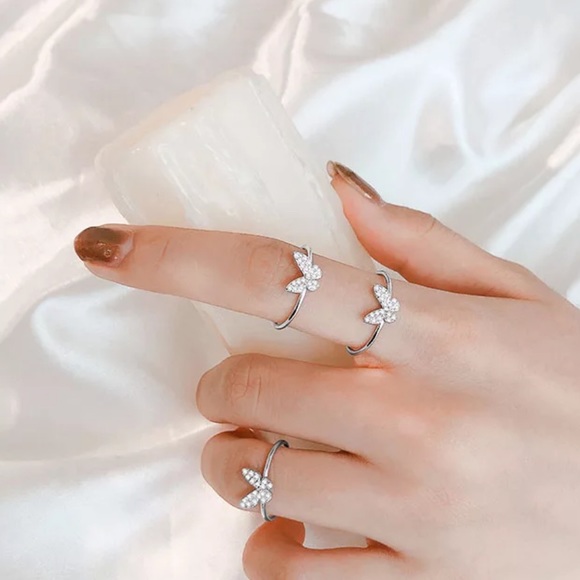 NEW 925 STERLING SILVER BUTTERFLY ADJUSTABLE RING - Picture 7 of 7